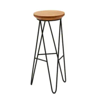 Bar Stool Simple Modern Solid Wood High Stool Nordic Wrought Iron Bar Stool Home Creative Bar Chair Retro Bar Chair