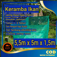 K5515 Jaring kasa keramba larva anak ikan ukuran 5,5x5x1,5 double jahitan siap pakai