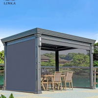 Automatic Gazebo Canopy Retractable Pavilion Outdoor Waterproof Roof Motorized Garden Pergola