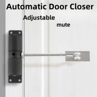 Household Door Automatic Door Closer Easy Installation Without Drilling Automatic Buffering and Rebounding Aluminum Alloy Pulley