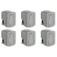 6X Pressure Switch For Well Pump, 40-60 Psi Water Pressure Switch Adjustable Differential, 1/4 Inch Female NPT
