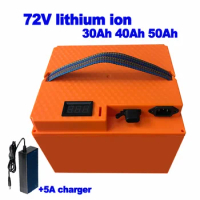 lithium li ion polymer 72v 30Ah 40Ah 50Ah battery pack 3000w BMS for Off-road scooter tricycle Golf Cart patrol car + 5A charger