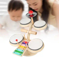 Kids Drum Set Motor Skill Party Favors for Girls Boys Holiday Present Birthday Gift with Cymbal Montessori Instruments Toys Set