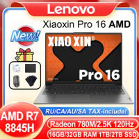 Lenovo Xiaoxin Pro 16 2024 Slim Laptop AMD Ryzen 7 8845H Radeon 780M 16/32GB RAM 1T/2TB SSD 2.5K 120Hz 350nits 16inches Notebook