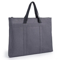 63788T Large Capacity Zipper File Bag Briefcase Unisex Canvas Bag Document Bag Laptop Bag Commuting
