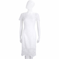ROCCO RAGNI 白色蕾絲短袖洋裝