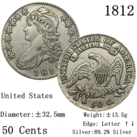 United States Of America 1812 Liberty 50 Cents Half Dollar USA 89.2% Silver Copy Coins Collection Commemorative Coin