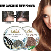 Hair Soap Hair Nourishing Shampoo Soap Polygonum Bamboo Hair Darkening Shampoo Bar Natural Organic Hair Cleansing Anti Hair Loss