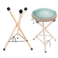 Solid Wood Tongue Drum Tripod Rack Adjustable Height for Triangular Drum