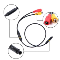 Car Backup Reverse Camera 4-Pin Male To CVBS RCA Female Connector Wire Harness Back Up Camera Wire Male To Female Connector Cord