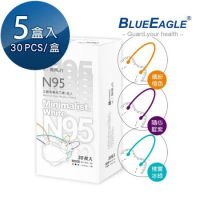 【藍鷹牌】極簡白系列 N95醫用 4D立體型成人口罩 三色綜合款 30片*5盒(兩款可選)