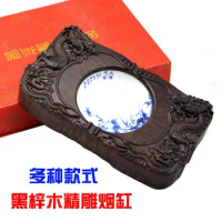 Wholesale red wood carving wood ashtray gift ashtray gift boxes with black Azusa wood Ashtray Smoking