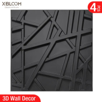 4pcs 50x50cm Moulding Lines 3D Wall Panels Stone Pattern Wall Tiles 3D Wall Sticker Living Wallpaper Waterproof Bathroom Kitchen