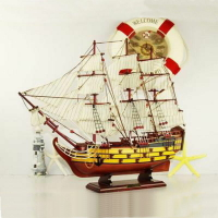 【帆船模型-皇家勝利號80-長80*16*高64cm-1套/組】地中海裝飾模型船擺件大型木質帆船模型 一帆風順-30117