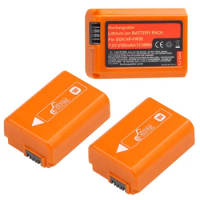 Pickle Power 2160mAh Orange NP-FW50 Battery for Sony Alpha a7 a7II a7R a7RII Alpha a6000 a6300 a6400,ZV-E10L