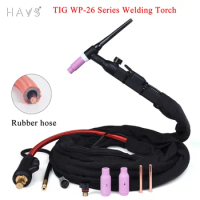 WP26 WP26FV WP26F TIG Welding Torch Gas-Electric Integrated Red Rubber Hose 4M 35-50 Euro Connector 13FT Air Cooled