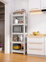 白色廚房置物架落地式多層多功能收納架子微波爐烤箱可移動儲物架