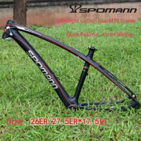 SPOMANN Carbon Fiber MTB Frame Mountain Bike Frames Inner Wiring 26/27.5ERx15.5/17.5/19.5in Bicycle Accessories
