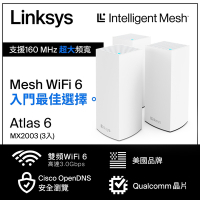 Linksys Velop 雙頻 MX2003 Mesh WiFi6網狀路由器(三入)(AX3000)