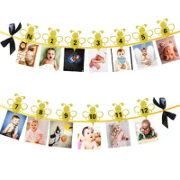 Bumble Bee Monthly Photo Banner First Year Picture Banner 12 Month Bee Photo Banner for 1st Birthday