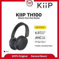 KiiP TH100 ANC Wireless/Wired Over-Ear Headphone Spatial Audio Black