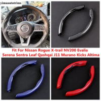 Steering Wheel Cover Trim Accessories For Nissan Rogue X-trail NV200 Evalia Serena Sentra Leaf Qashqai J11 Murano Kicks Altima