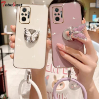 3D Butterfly Ring Phone Holder Plating Case for Infinix Zero X NEO Pro 5G Silicone Cover