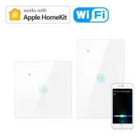 Apple Homekit DIY Smart WIFI LED light Switch Touch Sensor Smart Wall Switch Siri Voice Control work with Homekit APP US EU