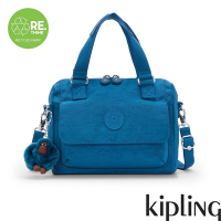Kipling 質感寶石藍翻蓋手提側背包-ZEVA