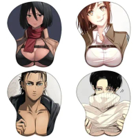 Anime on Titan 3D Silicone Mousepad Attack Mikasa Eren Levi Hange Annie Wrist Support Mouse Pad Game Sexy Wrist Rest Mouse Mat