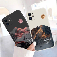 Shockproof Mountain Moon Phone Case For Xiaomi POCO F5 F4 F3 GT Cases Soft Liquid Silicone Back Covers For Xiaomi POCO F5 Case
