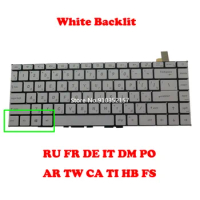 CA FR IT Backlit White Keyboard For MSI Prestige 14 A10SC A10RB A10RAS A10RBS P14 P15 A10 10th Modern 15 A10M Prestige 15 A10SC