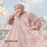 HIRA - Tangerine Scarf Hijabwanitacantik Series Polycotton Voal Hijab Segi Empat Jumbo Jumbo Poly Co