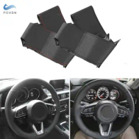 Hand-stitched Perforated Leather Steering Wheel Cover For Mazda 3 Axela 6 Atenza CX-5 CX-9 2017-2019 CX-3 CX-4 2018 CX-8 2019