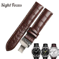 23mm Watch Bracelet for Tissot PRC200 Strap T055 Watches Band Black Brown Calfskin Cowhide Leather Belts Masculino Relogio Saat