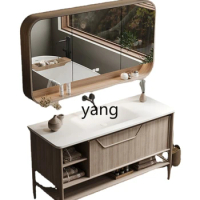 CX Floor New Chinese Style Solid Wood Bathroom Cabinet Smart Mirror Cabinet Combination Bathroom Hand Washing Washbasin Cabinet