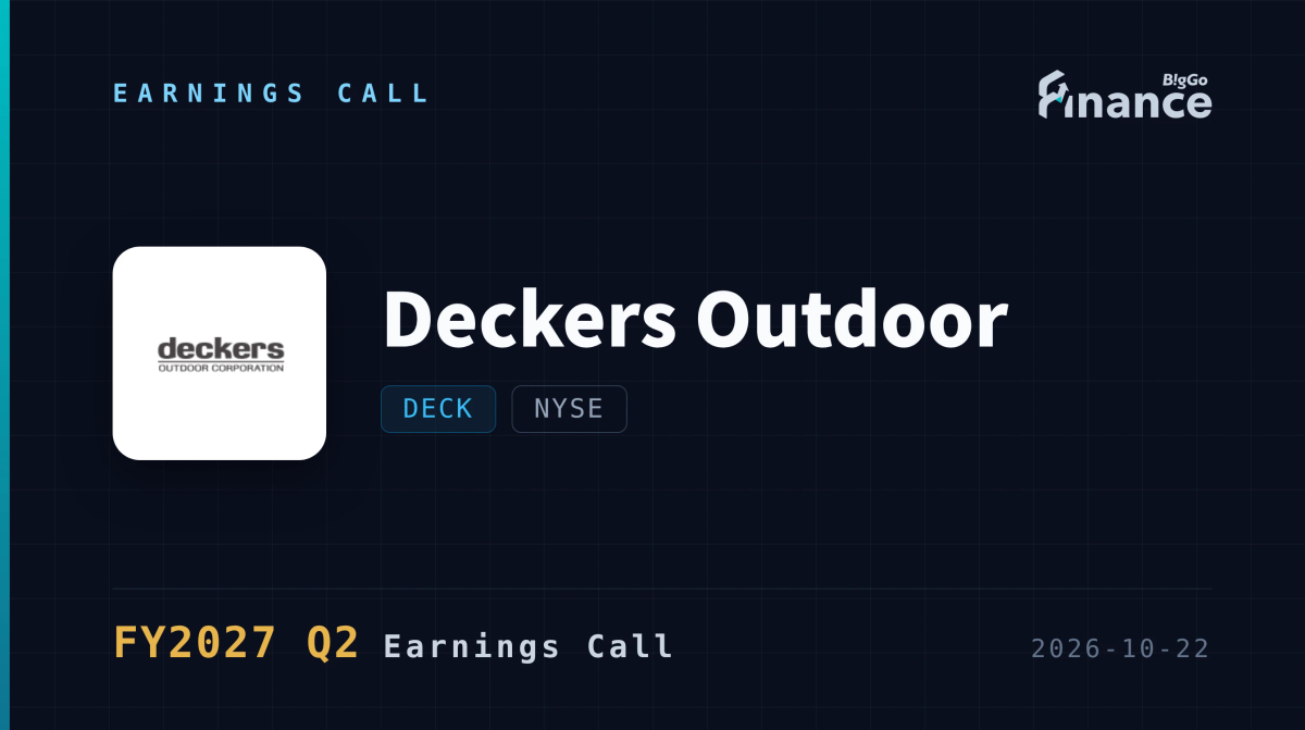 [Deckers Outdoor Q2 2027 Earnings Call] Deckers Cuts FY27 Revenue Outlook to $5.7B as HOKA Growth Halves, but EPS Beats on $88M Tariff Refund