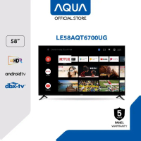 AQUA Elektronik LE58AQT6700UG Android TV Smart AI 58 Inch 4K Hdmi Layar Remote Televisi