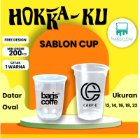Sablon Gelas Cup Plastik Semua Ukuran Hokkaku Free Desain