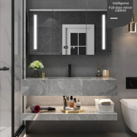 Modern Minimalist Custom Made Smart Bathroom Cabinets Bathroom Vanity Cabinet With Sink Bathroom Washbasin Mirror Cabinet Set