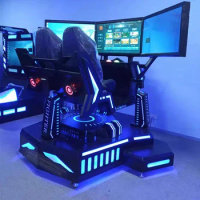 2 Seats Adults Racing Car Driving Simulator Game Room Amusement Park Three Screen 9D VR Virtual Reality Video Arcade Machine
