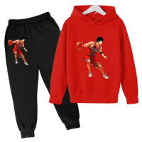 2023 New Children's Set Hoodie Going Out Spring And Autumn Long Sleeve Men's and Women's Same Anime Dunk Master