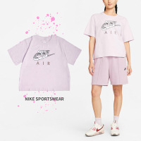 Nike 短袖上衣 NSW Tee 女款 淡紫 棉質 寬鬆 落肩 短T 休閒 漫畫 DQ3269-530