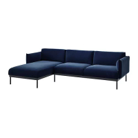 ÄPPLARYD 三人座沙發附躺椅, djuparp 深藍色, 290x93x47 公分