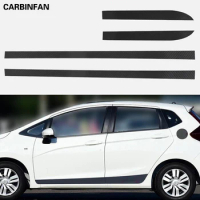 Car Styling Carbon Fiber Decal Car Side Skirt Sticker Automobiles Accessories For Honda Fit / Jazz GK5 3rd GEN 2014 - 2017