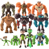 8&11pcs Ben 10 Action Figures: 2nd Generation Earth Defender Teenage Hero, Hacker Figura Super Beast