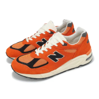 【NEW BALANCE】休閒鞋 990 V2 男鞋 橘 黑 美製 麂皮 網布 拼接 經典 NB(M990AI2-D)