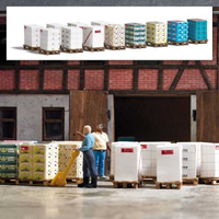 Mini 現貨 Busch 1812 HO規 Pallets with boxes 12組木棧板和貨物 套件