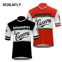 La casera Bahamontes Black/red Cycling Jersey Men New team Summer Short Sleeve Bicycle Red Cycling Clothing Maillot Ciclismo