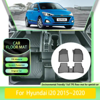TPE Car Floor Mat For Hyundai Elite i20 GB 2015 2016 2017 2018 2019 2020 Luxury Leather Pad LHD Foot Rug Carpet Auto Accessories